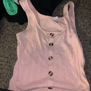Pink sleeveless crop tank